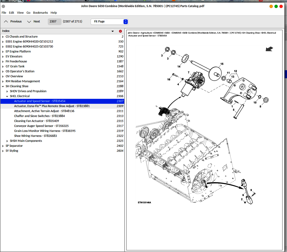 John Deere S650 Combine (Worldwide Edition, S.N. 785001- ) Parts